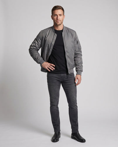 Herren Isolierte MA-1 Bomberjacke im Utility-Look mit Armtasche und Rippbund Shop nory