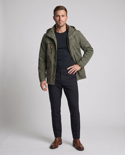 Herren-Sweatjacke mit Kapuze aus wasserabweisendem Canvas mit atmungsaktivem Mesh-Futter und Multifunktionstaschen Shop Nory