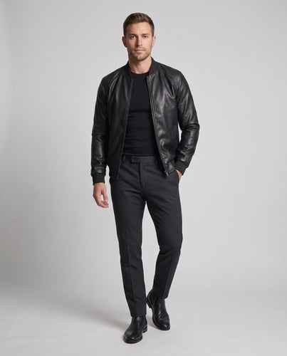 Herren Kunstleder Bomberjacke Shop nory
