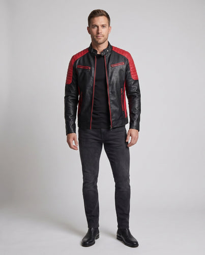 Männer Faux-Leder Motorrad Blouson Shop Nory