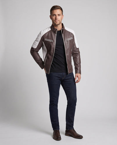 Herren Kunstleder Pilotjacke mit Sherpa-Futter und Stehkragen Shop Nory