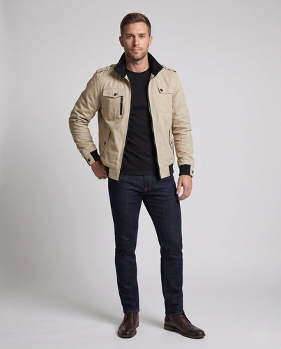 Herren Short Blouson Canvas Field Blouson im Utility-Stil mit hochstehendem Kragen Shop nory