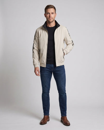Leichte winddichte Softshell Bomberjacke für Herren mit hohem Stehkragen und verstecktem Reißverschluss vorne Shop nory