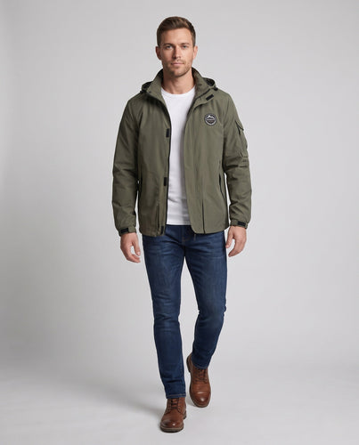 Leichte Utility-Feldjacke für Herren mit Kapuze und Armtasche Shop nory