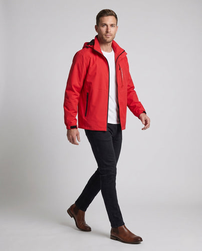 Leichte wind- und wasserabweisende Kapuzenjacke für Herren im Sportstil mit verdecktem Reißverschluss Shop Nory