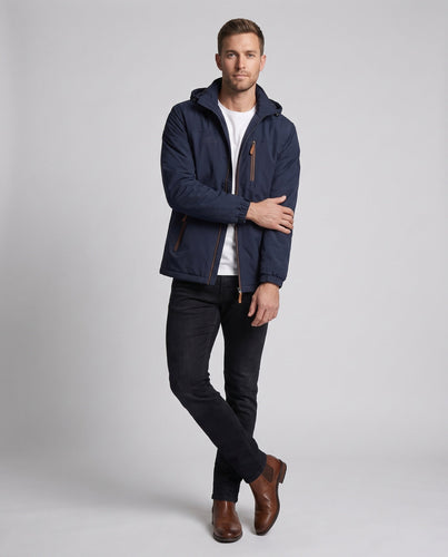 Leichte winddichte Herrenjacke mit wärmender Thermo-Innenausstattung und Brustreißverschlusstasche Shop nory
