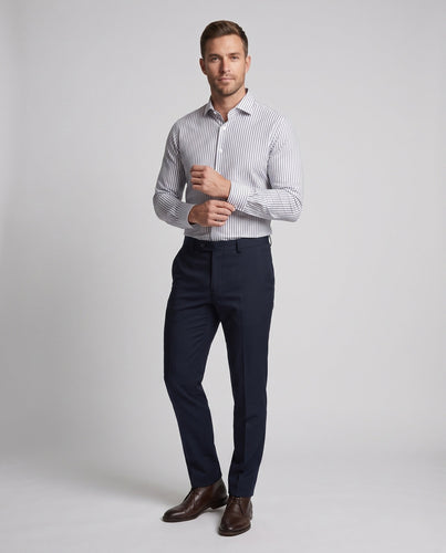 Herren Klassisches Langarmhemd mit feinen Streifen Shop Nory