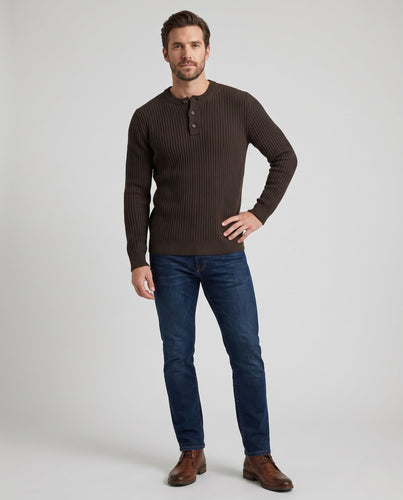 Herrenmode Chunky Stricktop mit Knopfleiste Shop Nory