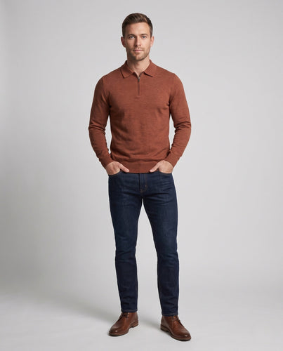 Herren Hochwertiges Langarm-Polo-Shirt Shop Nory