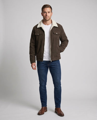 Herren Freizeit Cordjacke mit Fleece-Futter Shop Nory