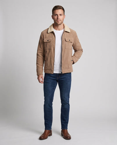 Herren Freizeit warme Fleecejacke mit Teddy-Kragen Shop Nory
