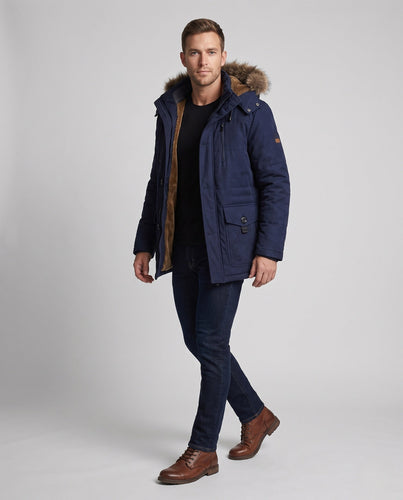 Herren-Parka mit Teddyfutter und Kapuze aus Kunstfell Shop Nory