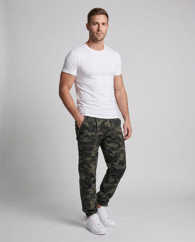 Herren Cargo-Hose mit Camouflage-Muster, verstärkten Taschen und verstellbaren Beinabschlüssen Shop Nory