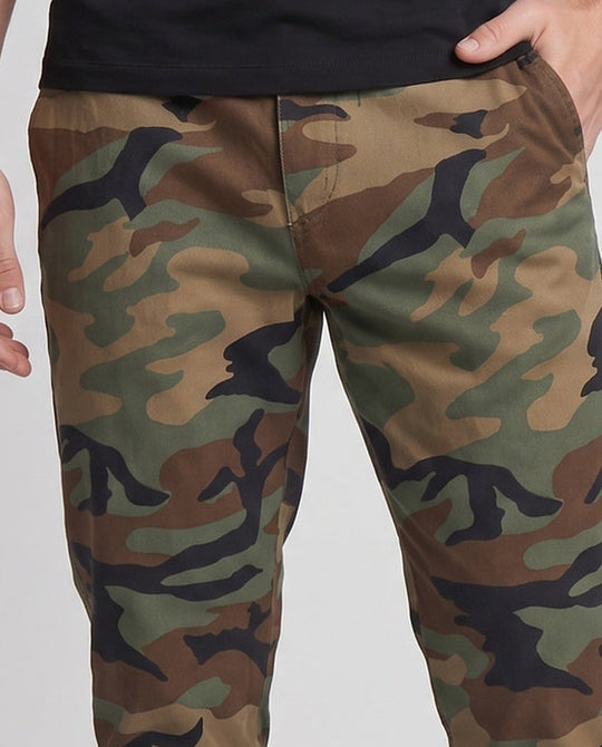 Herren tapered Chino-Hosen mit elastischem Bund und Reißverschluss-Taschen Shop Nory