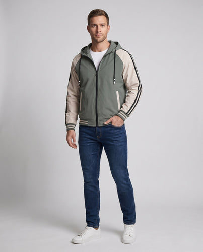 Herren Sportliche Kapuzenjacke mit Farbblockdesign Shop Nory
