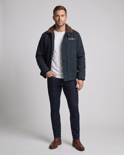 Herren Utility-Jacke mit Teddykragen Shop Nory