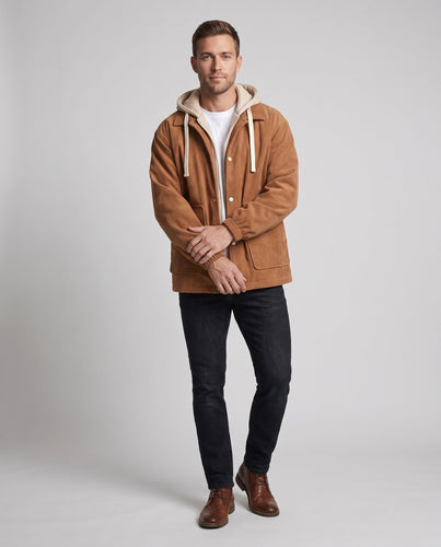 Herren Warm gefütterte Cordjacke Shop Nory
