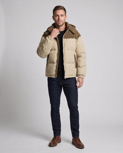 Herren Warme Pufferjacke mit Kapuze und Steppdesign Shop Nory