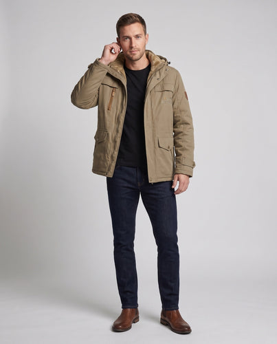 Herren Winterjacke mit Kunstfellkragen Shop Nory