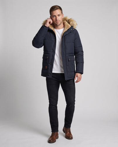 Herren Winterjacke mit Kunstfell-Futter Shop Nory