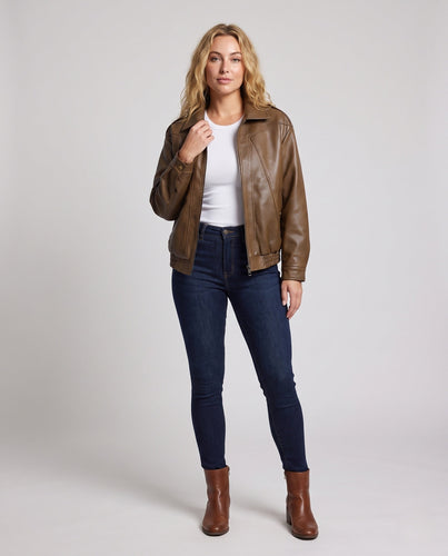 Damen Modische Kunstlederjacke Shop Nory 1788322039