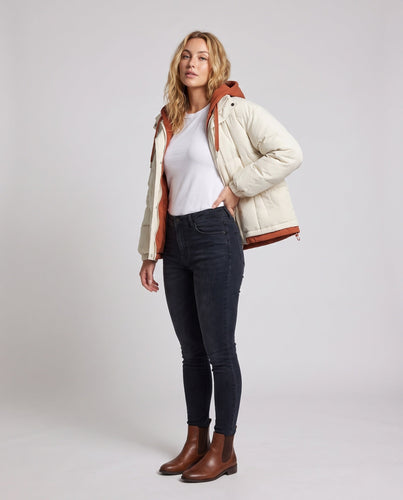 Damen Wattierte Kapuzenjacke Shop Nory