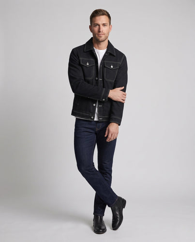 Herren Denimjacke mit Stehkragen und praktischen Taschen Shop Nory