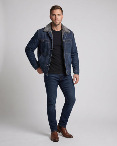 Herren Denimjacke mit Teddyfellfutter Shop Nory