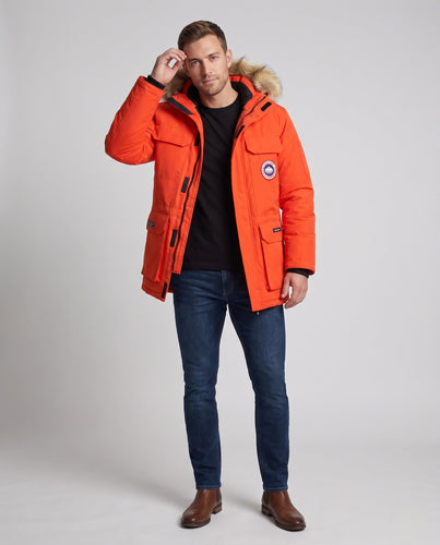 Herren Isolierter Funktionaler Parka mit Kapuze, Kunstfellbesatz & Mehreren Taschen Shop nory
