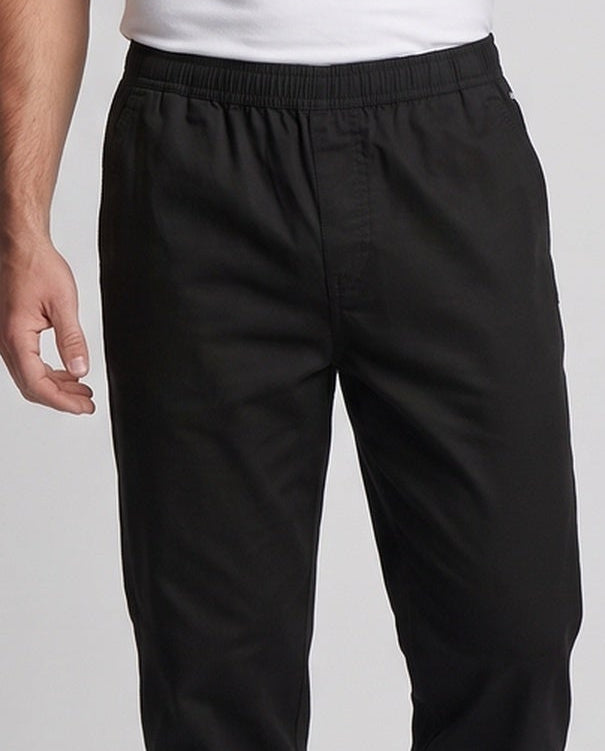 Herren Leichte Baumwollmischung Legere Hosen mit Kordelzug Taille, Seitentaschen & Gerader Lockere Passform Shop nory