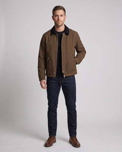 Herren Leichtgewichts Utility Übergangsjacke mit Hemdkragen, Zwei-Wege-Reißverschluss und diagonalen Reißverschlusstaschen Shop nory