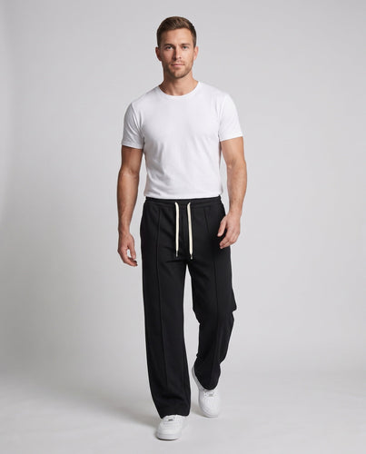 Herren Loose Fit Relaxed Jogginghose aus French Terry mit weitem Bein und Kordelzug Shop nory