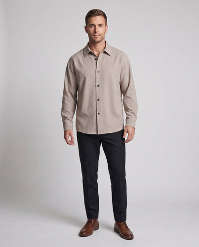 Herren Oversized-Shirt im Leinen-Look mit kastigem Schnitt, verdeckter Knopfleiste und langen Manschetten Shop nory
