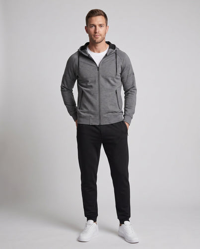 [Herren Sportliches Jogging-Set mit Kapuzen-Zipjacke, wasserabweisender Oberfläche und konischer Jogginghose] Shop Nory