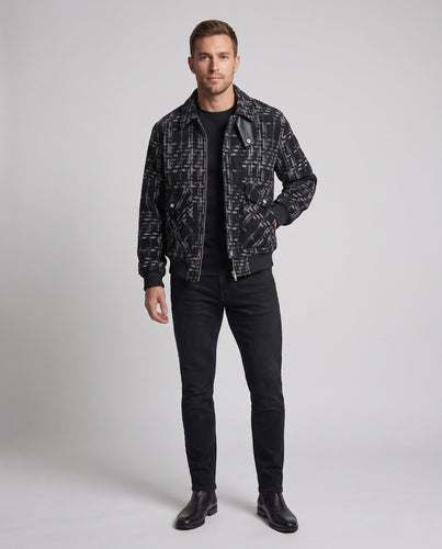 Herren Strukturierte Bomberjacke im Overshirt-Look mit Pattentaschen & Rippbündchen Shop Nory