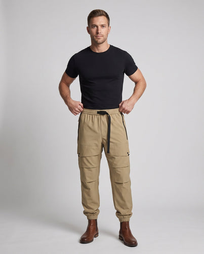 Herren Technische Cargo‑Hose im Outdoor‑Baggy‑Cut mit Mehrfach‑Taschen, Tunnelzug & Elastischem Saum Shop Nory