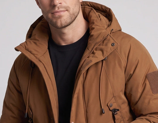 Herren Technischer Kapuzen-Parka mit verlängerter Rückenpartie, Thermo‑Steppung & Multifunktions‑Taschen Shop Nory