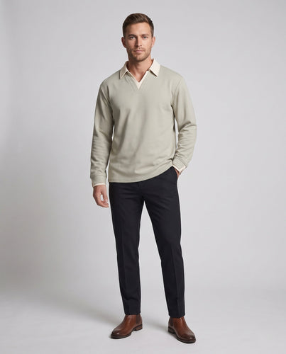 Herren Warmer Thermo-Pullover mit Hemdkragen und V‑Ausschnitt Shop Nory