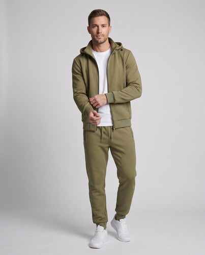 Herren Warmes gefüttertes Trainingsset mit Kapuzen‑Zipjacke & konischer Fleece-Jogginghose Shop Nory