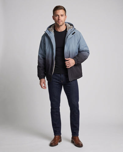 Herren Wasserabweisende Kapuzenjacke mit Ombré-Design & kuscheligem Teddy‑Futter Shop Nory