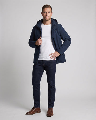 Herren Wasserabweisende Softshell‑Übergangsjacke mit gesteppter Thermoinnenfütterung und Kapuze Shop Nory