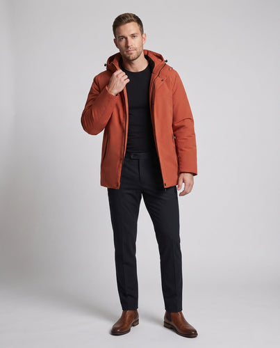 Herren Wasserdichte Stepp-Übergangsjacke mit Kapuze, Thermofutter und Stehkragen Shop Nory