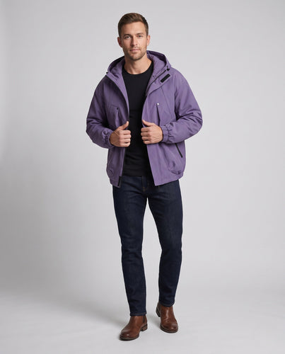 Herren Wasserdichte Utility-Outdoor-Jacke mit Kapuze, verschweißten Nähten & multifunktionalen Brusttaschen Shop Nory