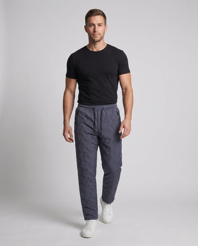 Herren wattierte Thermo-Jogginghose mit gesteppter Oberfläche, elastischem Kordelbund & Reißverschlusstaschen Shop Nory