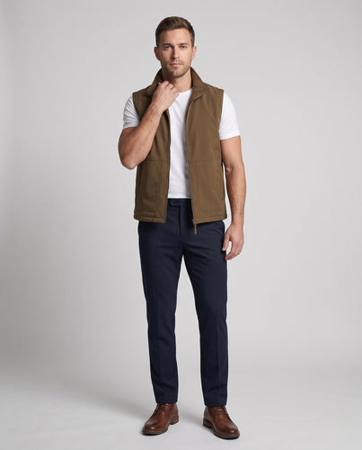 Herren Wattierte Utility-Weste mit Stehkragen, Fleece‑Innenfutter & Zwei‑Wege‑Reißverschluss Shop Nory