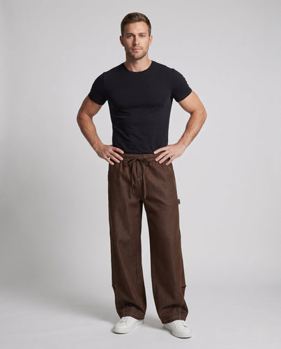 Herren Weite Baggy-Cargo-Hose mit Tunnelzug, Kontrastnähten & Utility-Tasche Shop Nory