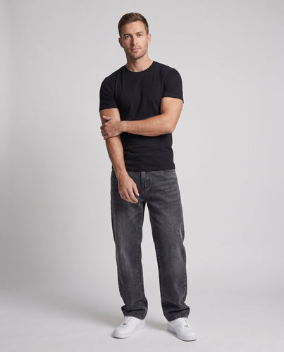 Herren Weite hochgeschnittene Relaxed-Jeans aus gewaschenem Denim Shop Nory