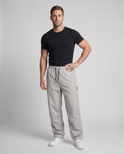 Herren Weite Nylon-Trainingshose mit elastischem Tunnelzug, Kordel & Seitentaschen Shop Nory
