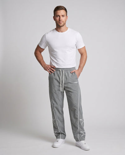 Herren Weite Trackhose mit Stern-Applikation, Kontrastpaspel & Kordelzug Shop Nory