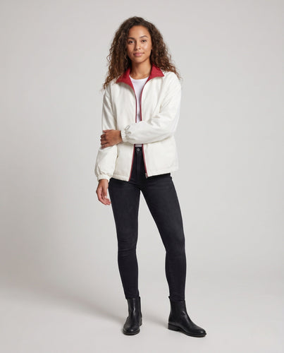 Unisex Wendewindjacke mit hochschließendem Kragen, Reißverschluss & elastischen Bündchen